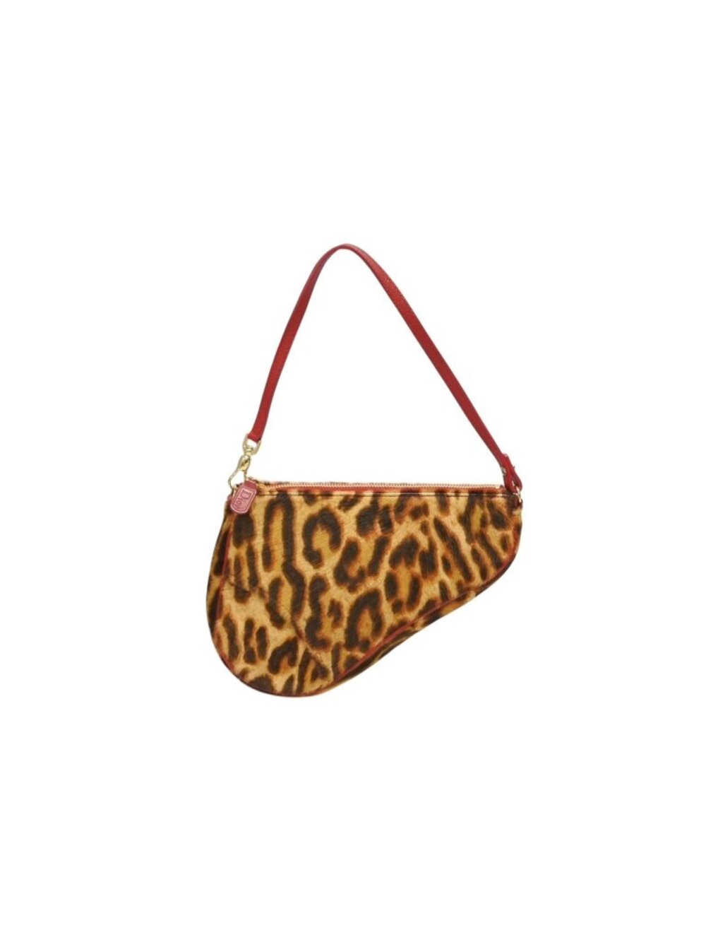 Dior Saddle Pouch Leopard Print Calf Hair Leather Galliano